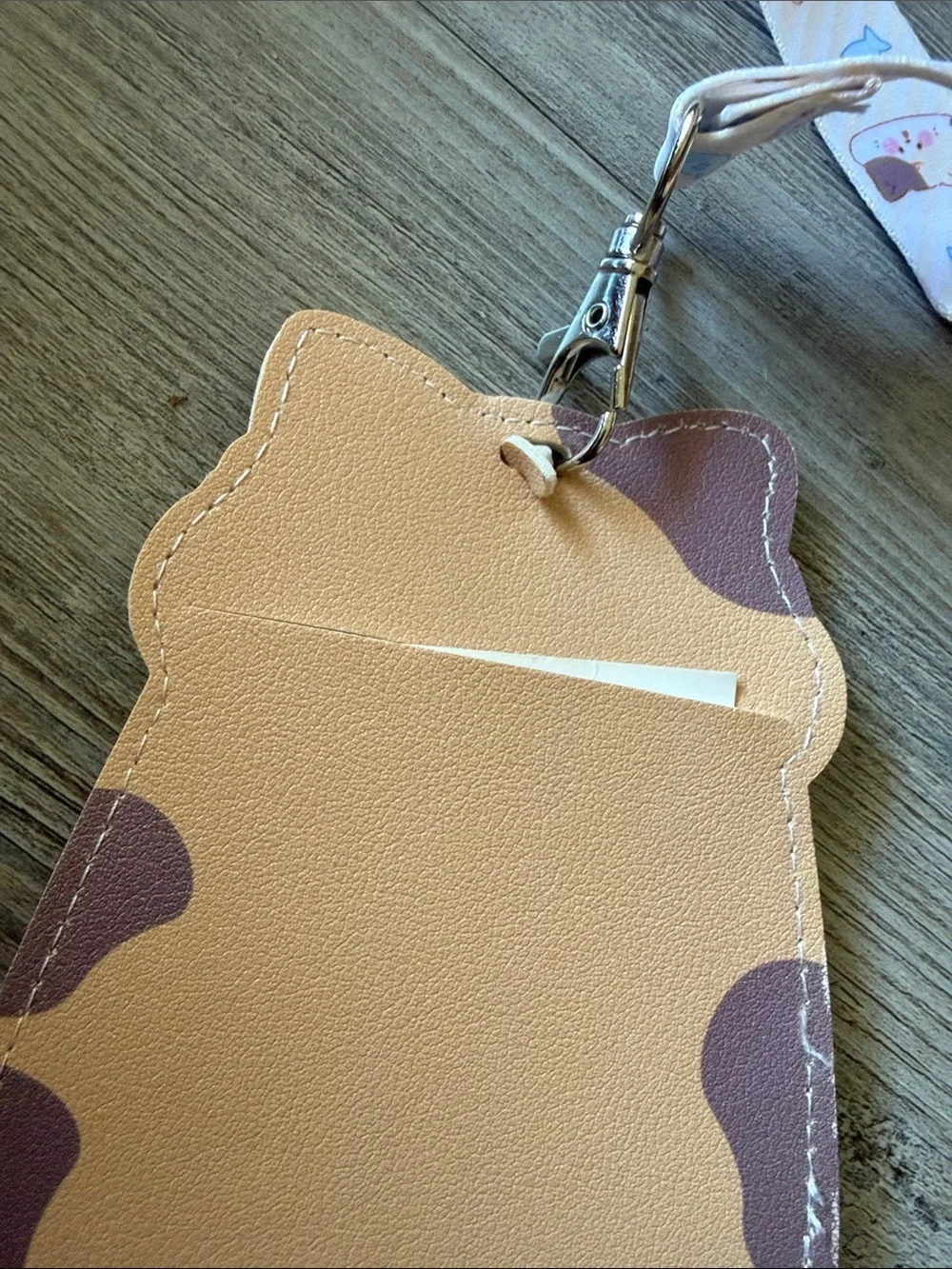 ❤️free with purchase ❤️Cute Kitten Pink & Cream Kids Lanyard Card Holder